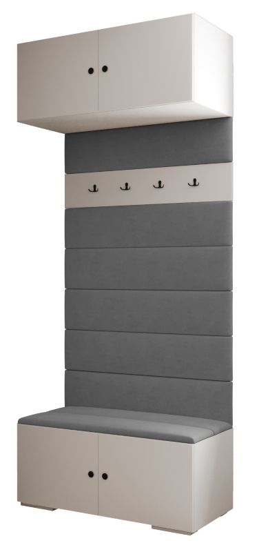 Garderoba wysoka do przedpokoju Abiks INOVA 2 biały+czarny+man16 1 szt.