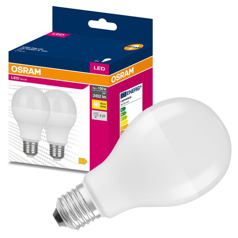 Żarówka LED Osram E27 A68 19W 2452lm 2700K 200st 2 szt.