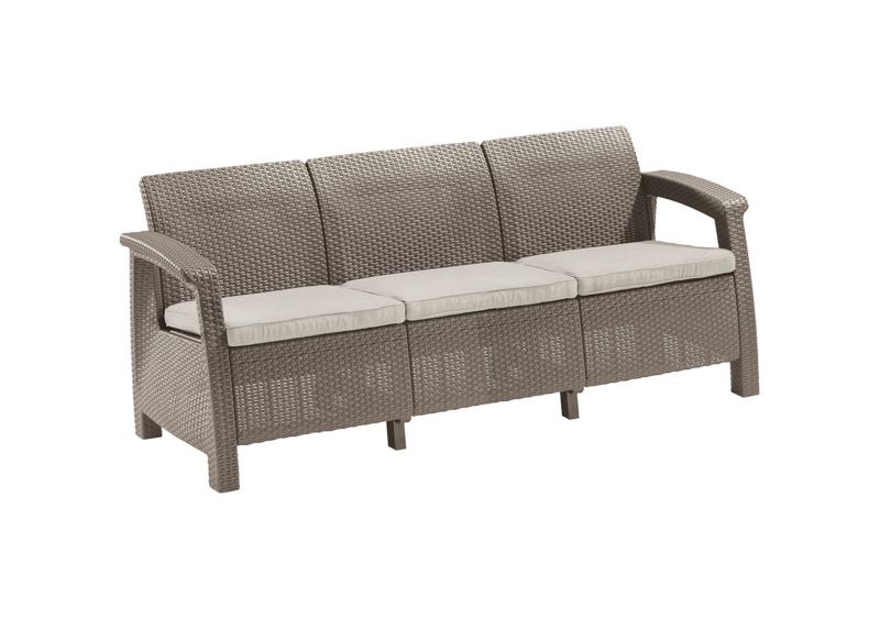 Sofa ogrodowa Keter Corfu Love Seat 3-osobowa Cappucino, 1 szt.