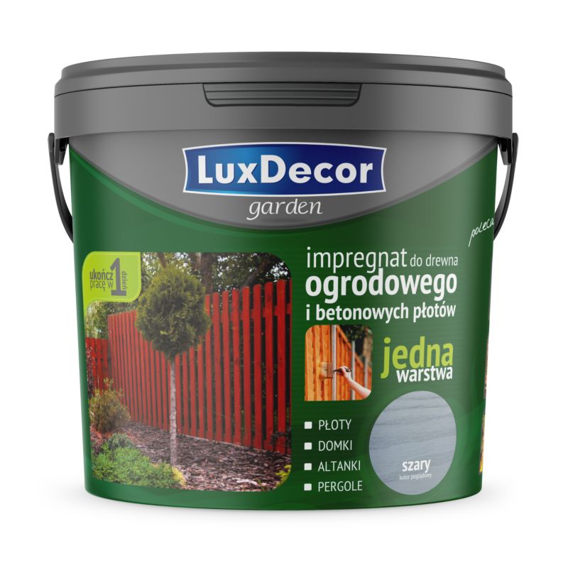Impregnat do drewna ogrodowego Luxdecor garden szary 4,5l 1szt