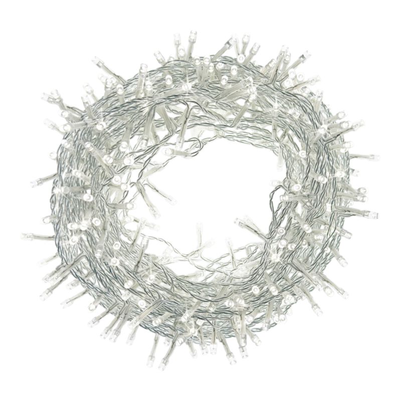 Lampki 400 LED łańcuch zimny biały przezroczysty kabel