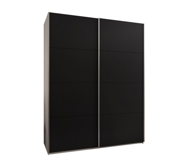 Szafa przesuwna Abiks LUX wysoka szer.200cm biały/czarny/srebrny 1szt.