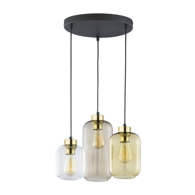 Lampa sufitowa wisząca TK-Lighting Marco multikolor wym: 100 x 37 x 37 cm 3xE27 x szkło 1 szt.