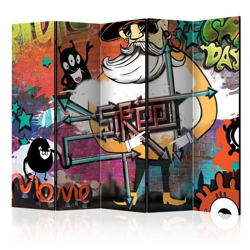 Parawan dwustronny Artgeist Street art 225x172 cm Street art 1 szt