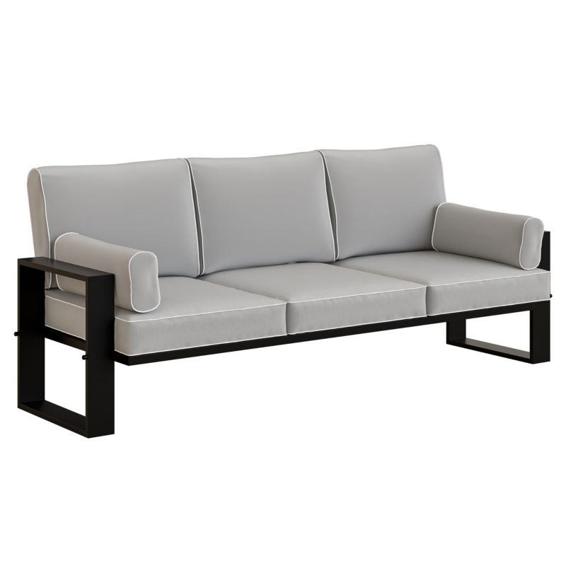 Sofa ogrodowa trzyosobowa Bettso Garten na czarnych nogach jasnoszary 1szt.