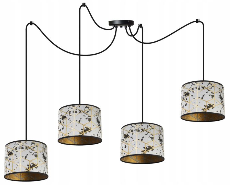 Lampa sufitowa wisząca Light Home LH Pająk Werona 4x E27 60W szary/złoty 1szt.