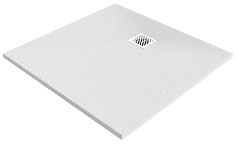 Brodzik konglomeratowy GoodHome Douro 90 x 90 x 2,5 cm biały