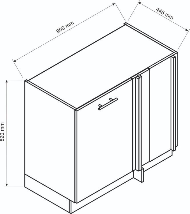 Szafka kuchenna narożna 90 Stolkar NATALIA DNP P/L biała połysk 1 szt