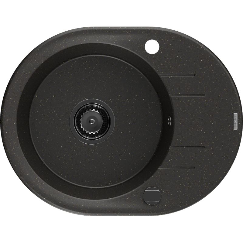 Zlewozmywak wpuszczany Mexen Kevin 1-komorowy czarny/złoty metalik 586x458mm - 6517581005-75 1 szt.