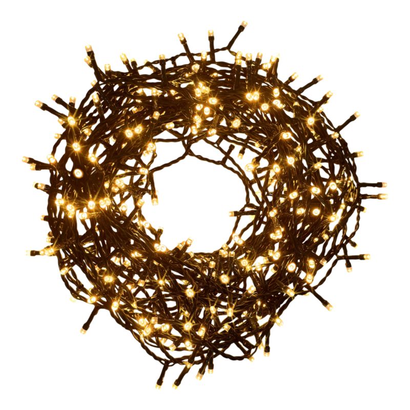 Lampki 400 LED łańcuch ciepły biały zielony kabel