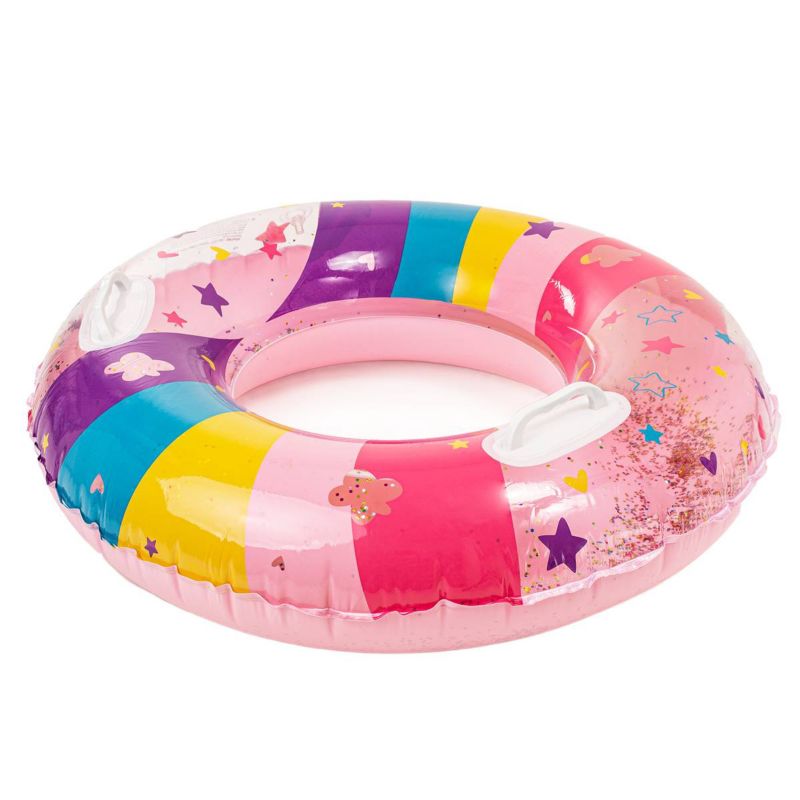 Koło dmuchane do pływania Be-active.pl materac do wody dla dzieci różowy 1szt