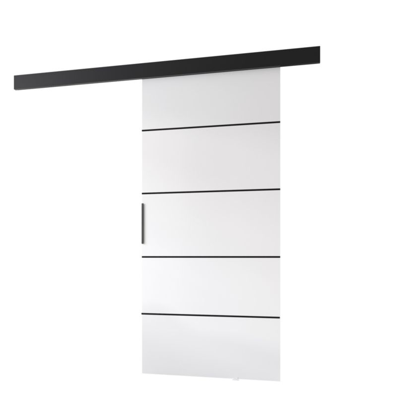 Drzwi przesuwne MINIO go for it PRIM 1K 76 cm białe z czarną maskownicą i listwami 1 szt.
