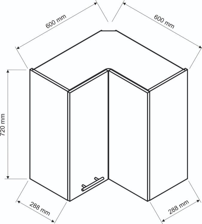 Szafka kuchenna narożna 60 Stolkar NATALIA WRN P/L biała połysk 1 szt