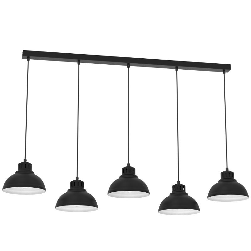 Lampa wisząca Luminex Sven czarny matowa-biała wym: 110 x 125 x 21 cm 5xE27 x 15W 1 szt.