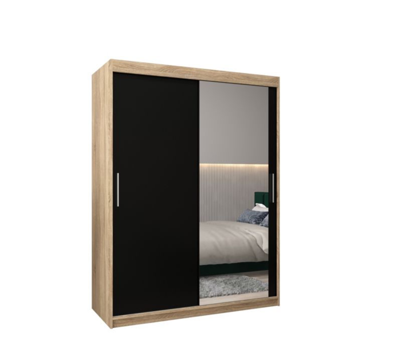 Szafa przesuwna Garderoba Abiks Tokyo 2 150 sonoma + czarny 1 szt.