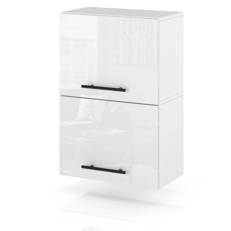 Szafka Kuchenna Hurtownia-Mebli Wisząca Klapowa W45K sPremium 45cm Biały Mat Biały Połysk 45x32x72 cm 1szt.