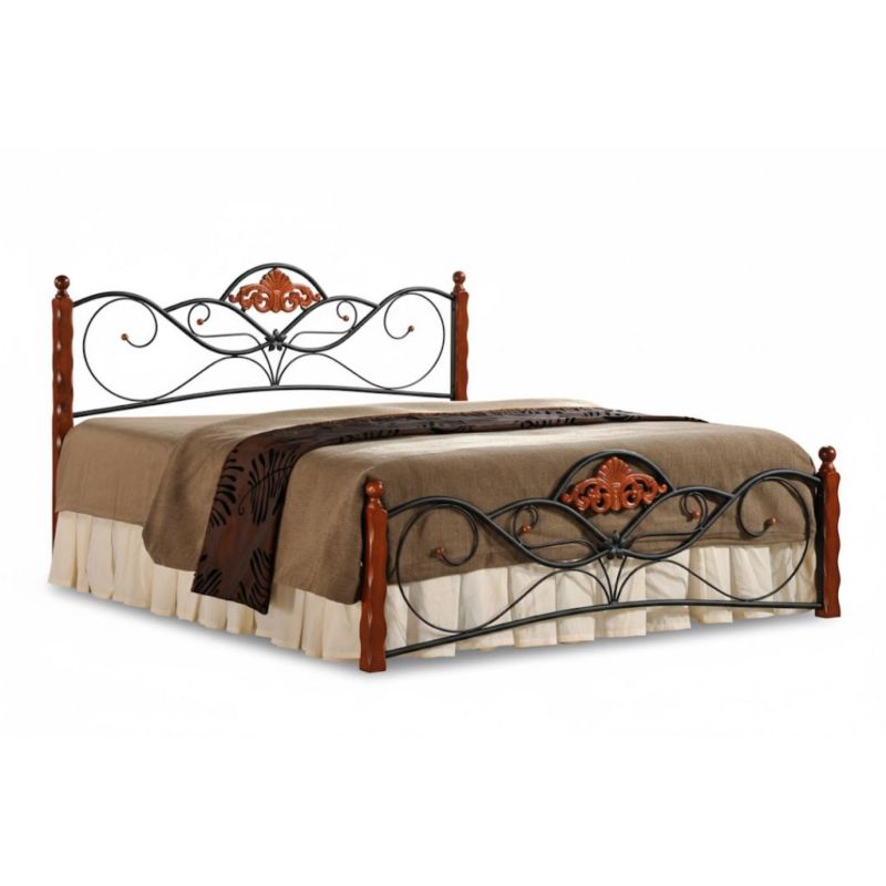 Łóżko Halmar VALENTINA 160x200 czereśnia antyczna/czarne 1 szt