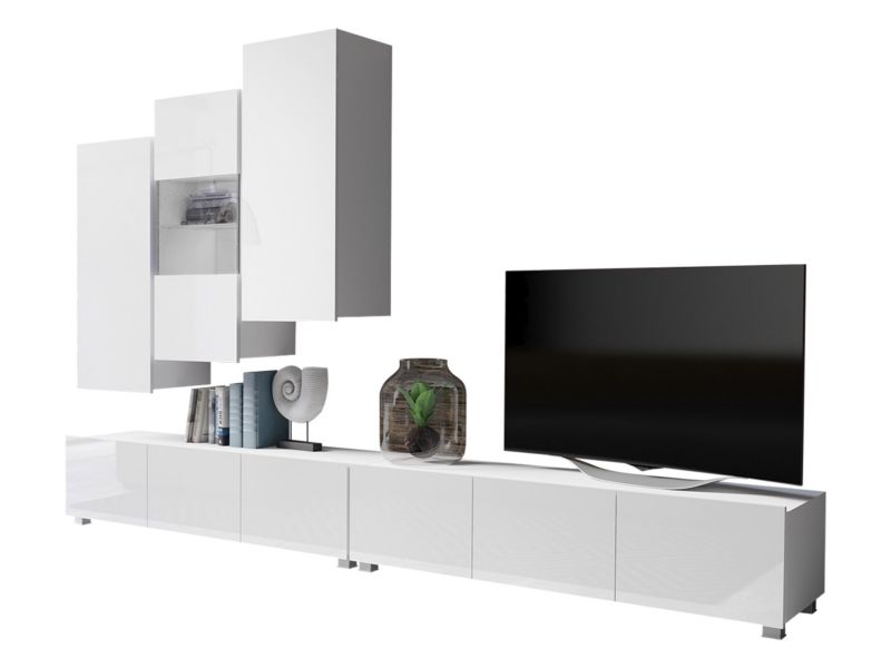 Meblościanka MIRJAN 24 Calabrini XVII biały / biały połysk 1 kpl.