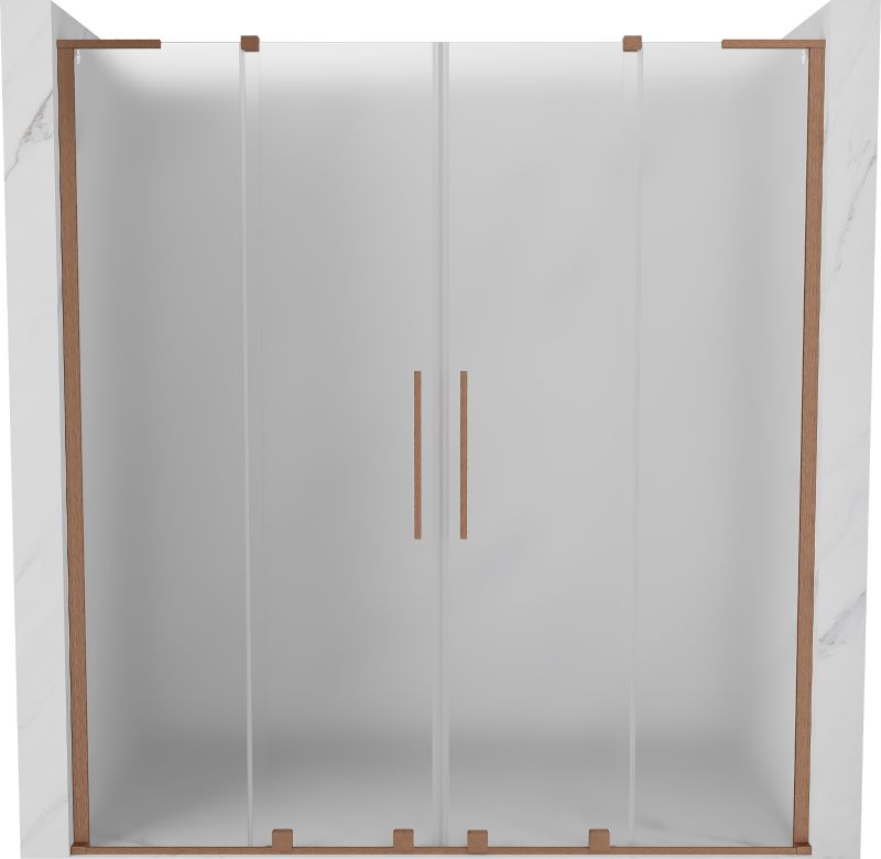 Drzwi prysznicowe rozsuwane Mexen Velar L szron miedź 200x200 cm 1 szt.