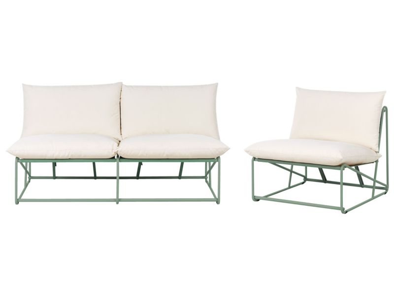 Zestaw ogrodowy dla 3 osób Pico Metal Zielony 1 kpl