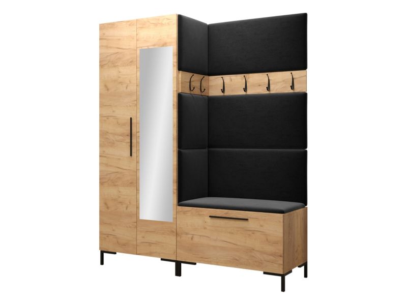 Garderoba MIRJAN 24 Zilion IX dąb craft + czarny 1 kpl.