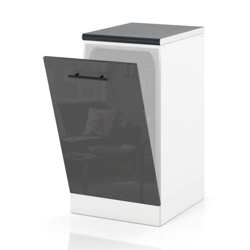 Szafka Kuchenna Hurtownia-Mebli Stojąca Do zmywarki ZM45 sPremium 45cm Biały Mat Szary Połysk 45x52x85 cm 1szt.