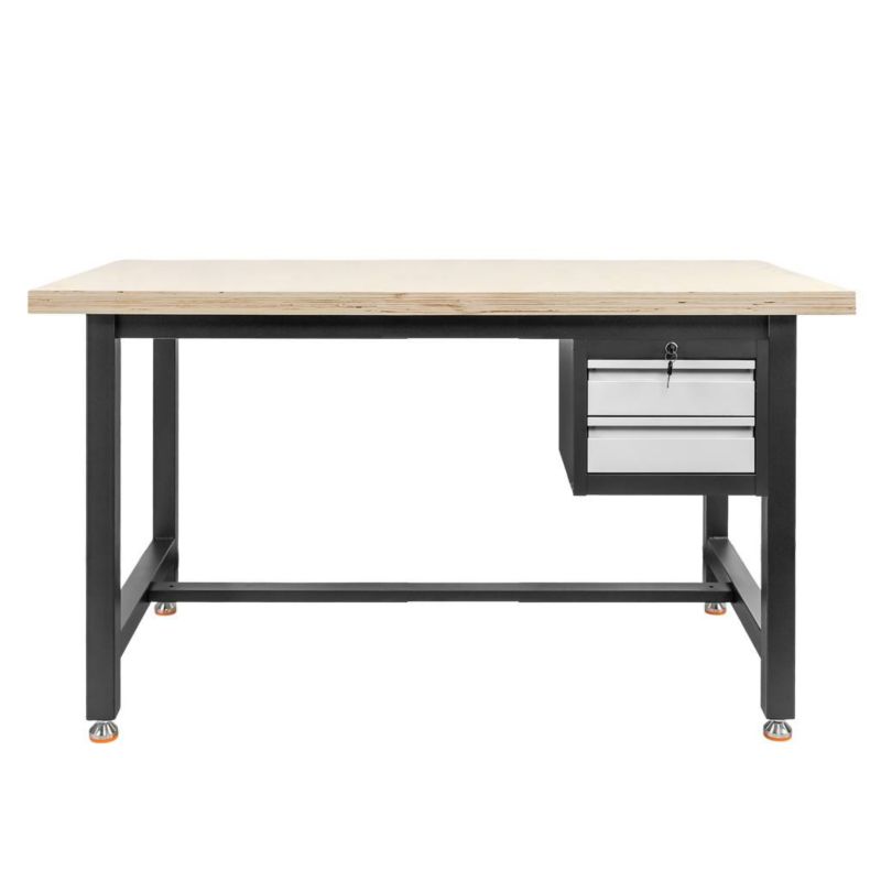 Stół warsztatowy Mega-M z 2 szufladami 150x75x80cm grafitowy 1szt.