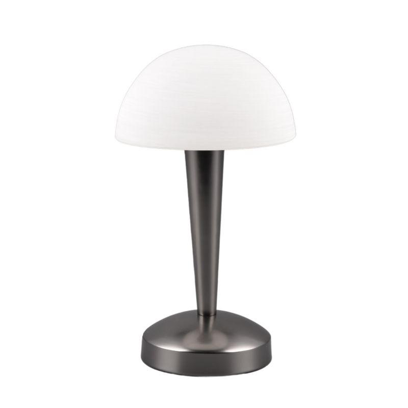 Lampka stołowa RL Canaria czarna-chromowana-biała 1 x E14 x 5W IP20 wym: 26.5 x 15 x 15 cm szkło - 1 szt.