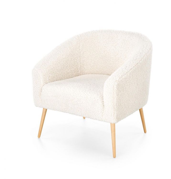 Fotel Halmar do salonu GRIFON 2 kremowy/naturalny 1 szt