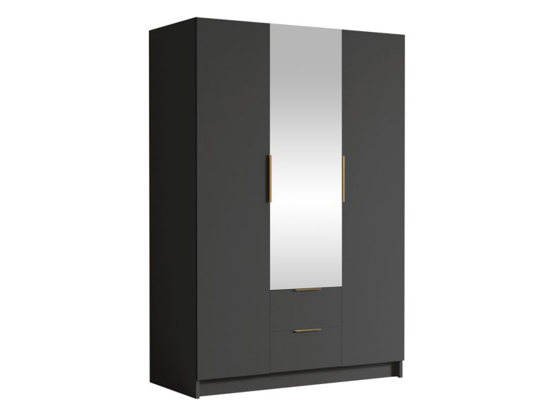 Szafa pokojowa z lustrem MIRJAN 24 Calwi II 150 czarny + złoty 1 szt.