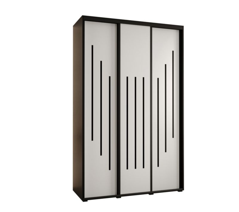 Szafa przesuwna Abiks DAVOS 8 wysoka szer.150cm gł.45cm czarny/biały/czarny 1szt.