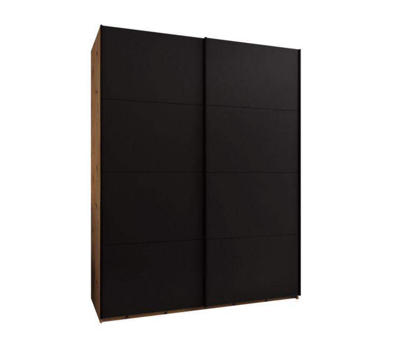 Szafa przesuwna Abiks LUX wysoka szer.200cm artisan/czarny/czarny 1szt.