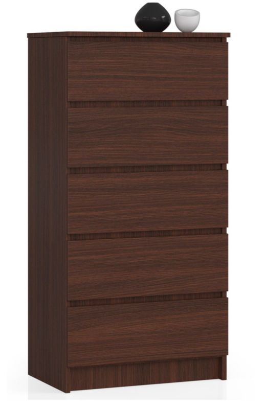 Komoda Akord K60 Wenge 60 cm 5 szuflad kolor Wenge mat 60x40x121 cm 1 szt.
