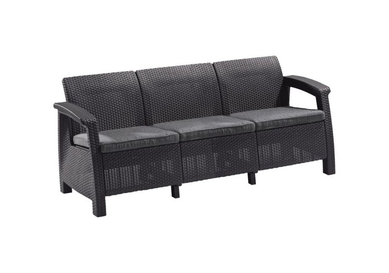 Sofa ogrodowa Keter Corfu Love Seat 3-osobowa Grafit, 1 szt.