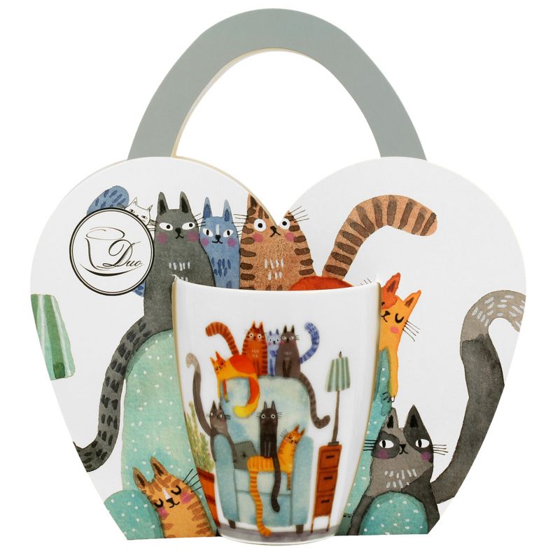 Kubek Duo Porcelanowy Kremowy Kotki 360Ml 1 Szt.