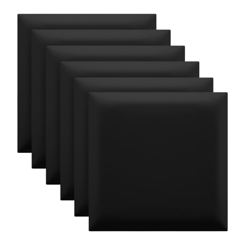 Panel ścienny tapicerowany Marbet Design SOFTLINE 30x30 cm RIVIERA100 czarny 6 szt.
