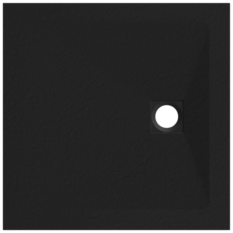 Brodzik konglomeratowy GoodHome Douro 90 x 90 x 2,5 cm czarny