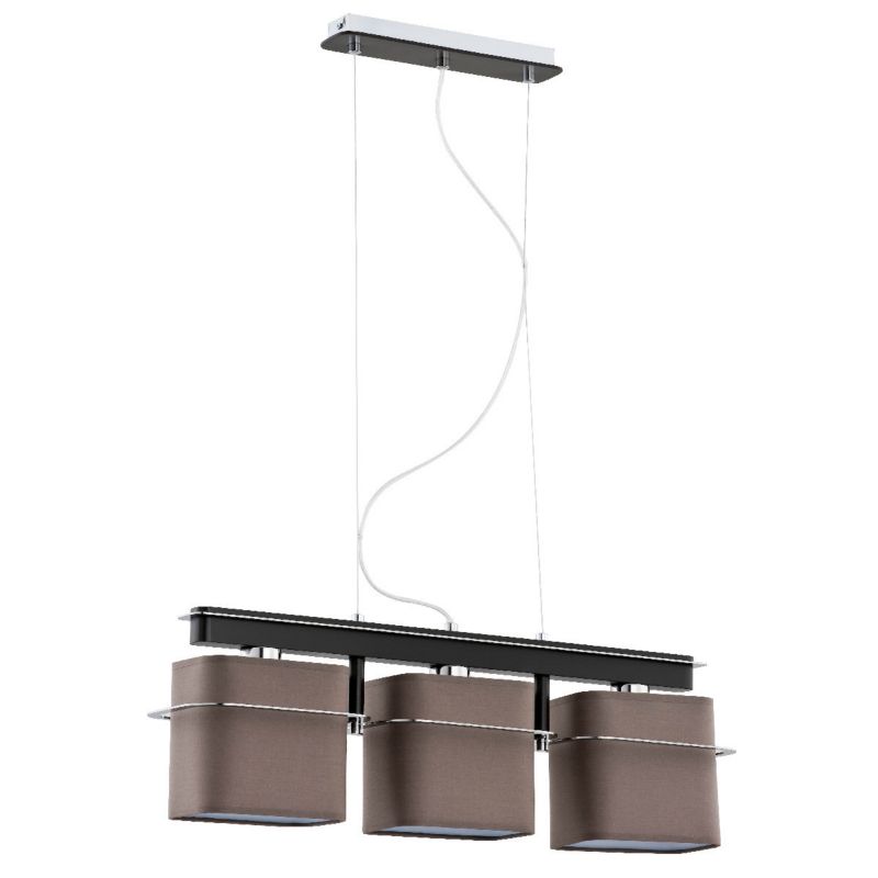 Lampa wisząca Alfa Sydney 5932 brązowo-czarna-chromowana nad stół 3xE14 x 10W 1 szt.