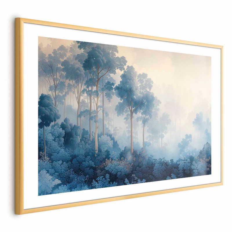 Plakat Artgeist Lasek we mgle 30x21 cm z ramą złotą 1 szt