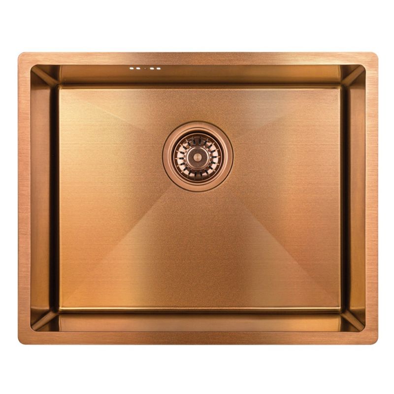 Zlewozmywak Jednokomorowy, Laveo, Miedź, Marmara, Stalowy, 44x54 cm, z syfonem, 1 szt.