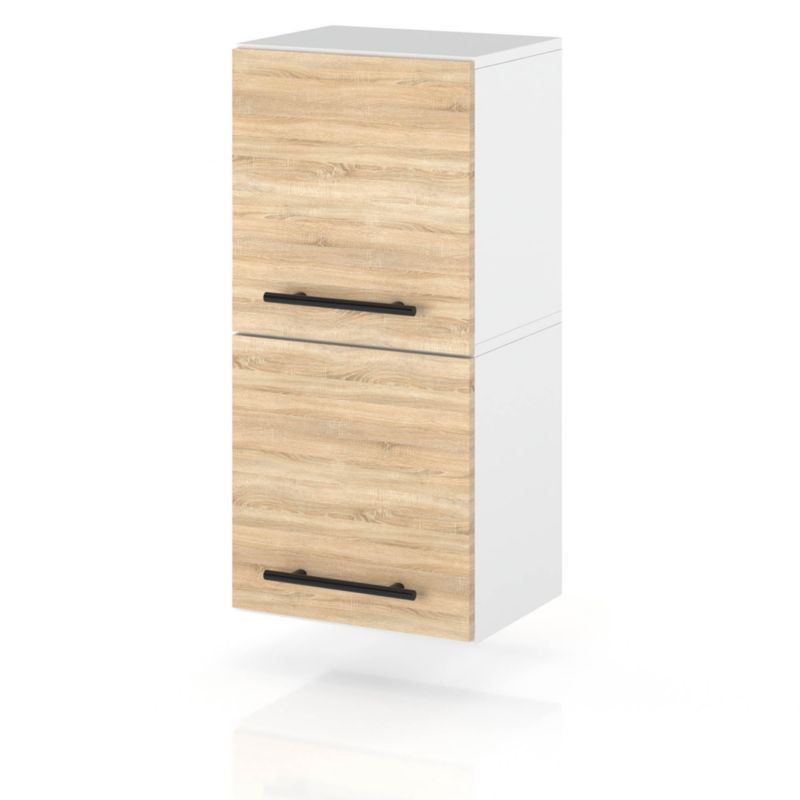 Szafka Kuchenna Hurtownia-Mebli Wisząca Klapowa W30K sPremium 30cm Biały Mat Dąb Sonoma 30x32x72 cm 1szt.