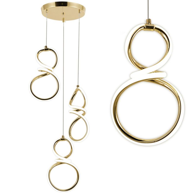 Lampa Sufitowa Wisząca Toolight G073-3Cpr Złoty 1 Szt