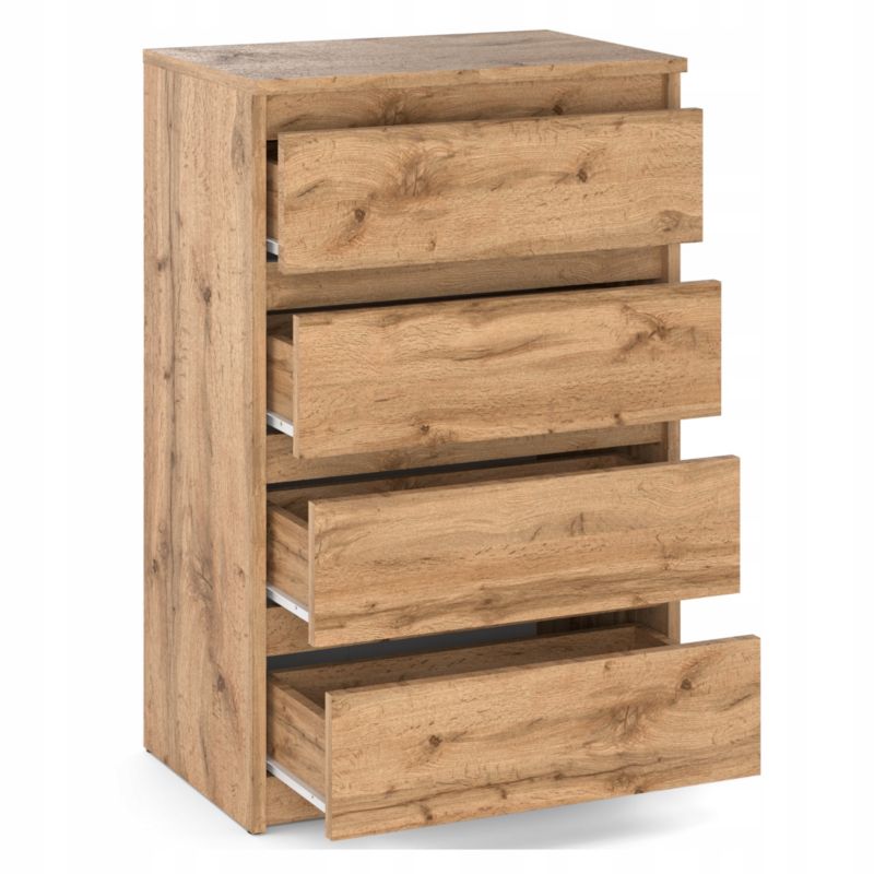 Komoda Z 4 Szufladami Stiv-Meble Dąb Wotan Szafka 60X33,5X92,5 Cm 1Szt.