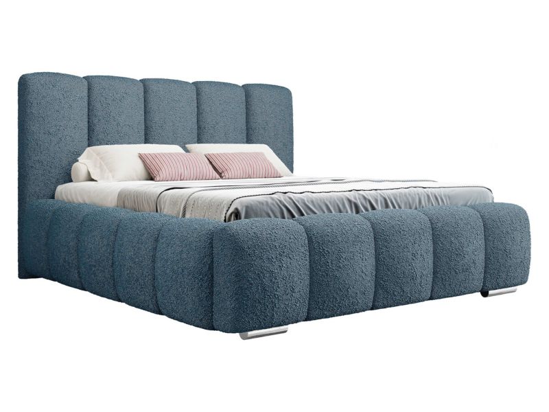 Łóżko tapicerowane MIRJAN 24 Wizko 180x200 bukla ciemny denimowy niebieski 1 szt.