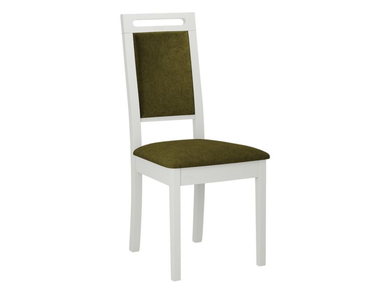 Krzesło MIRJAN 24 tapicerowane Roma XV biały/aksamit ciemna oliwka 1 szt.