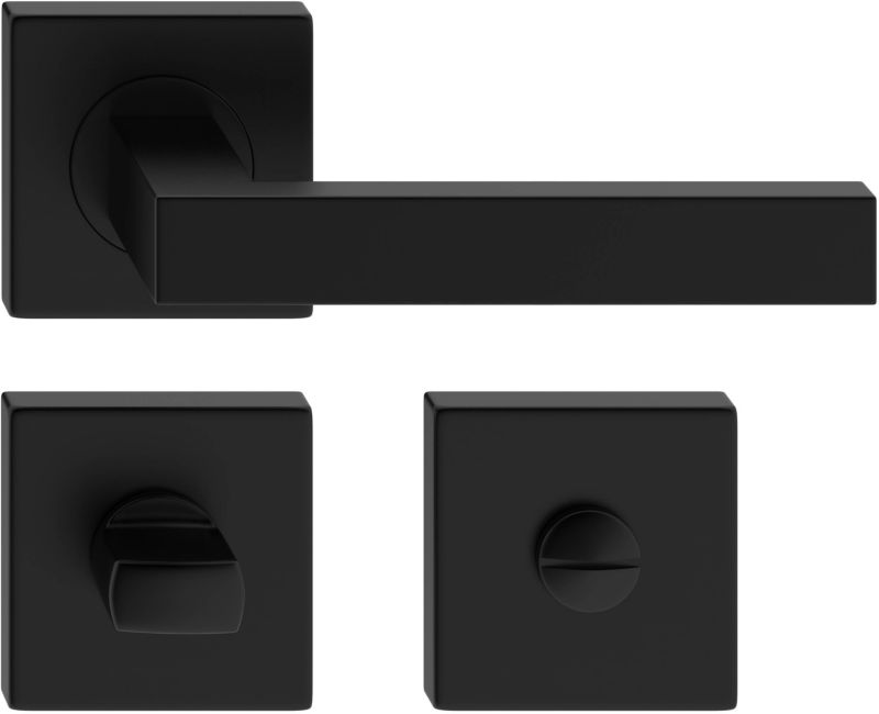 Zestaw Verso Ergo klamka WC kwadratowy szyld czarny