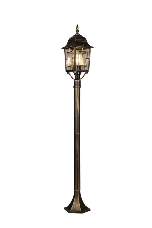 Lampa ogrodowa stojąca Trio Volturno stary mosiądz z patyną 1 x E27 x 60W IP23 wym: 100 x 15 x 17 cm - 1 szt.
