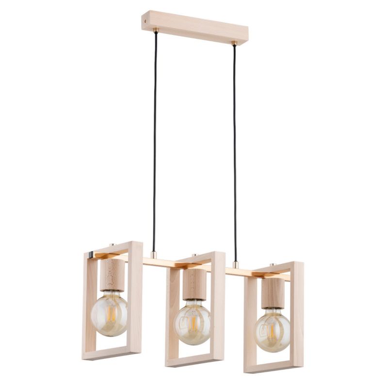 Lampa wisząca Alfa Milla 2784 jasne drewno-złota-czarna nad stół 3xE27 x 15W 1 szt.