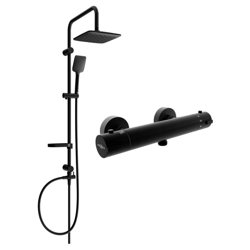 Zestaw prysznicowy natynkowy Mexen Kai czarny 1 szt.