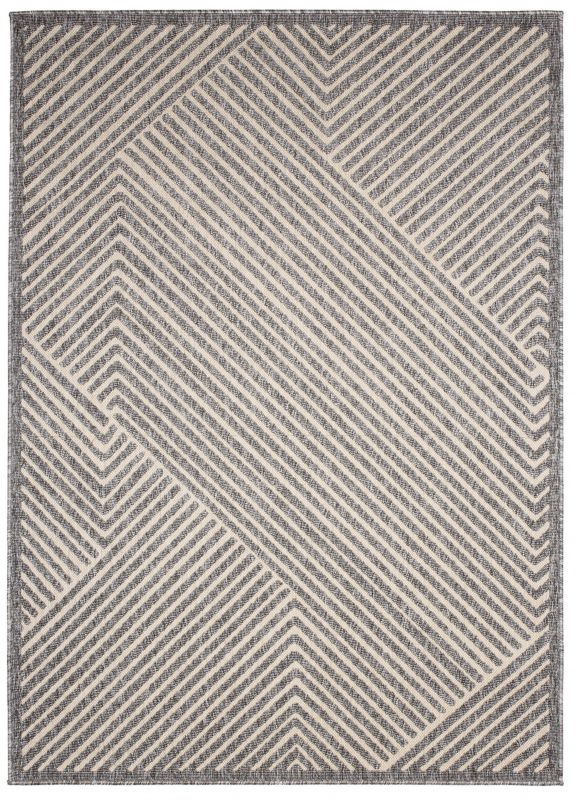 Dywan wewnętrzny/zewnętrzny Cansas EC72E prostokąt Mazovia 200x 300 cm szary motyw geometryczny krótki włos 1 szt.